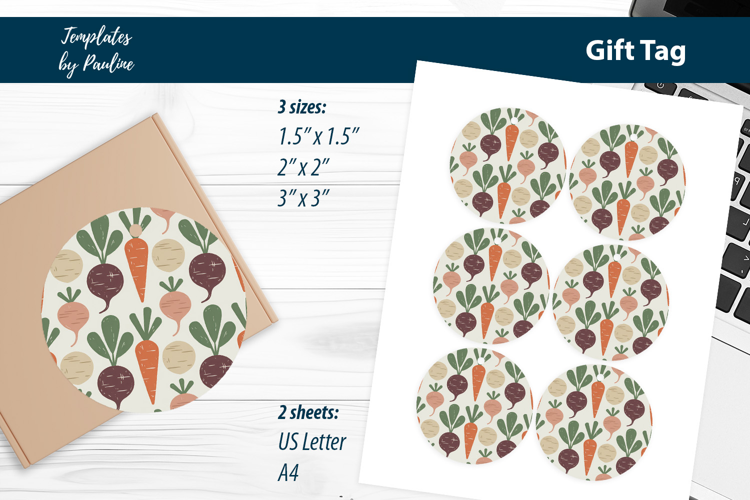 Root Veggie Packaging Labels, Clean Botanical Printable Tags