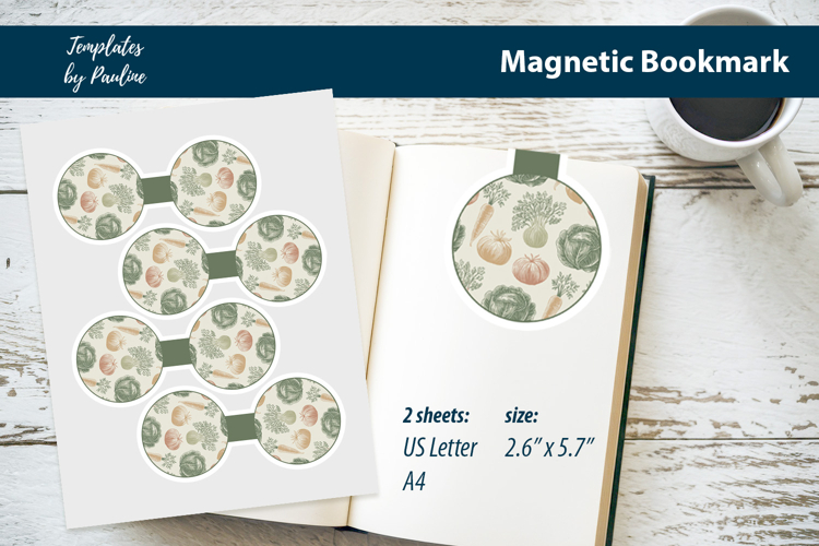Root Vegetable Botanical Magnetic Bookmark Print and Cut
