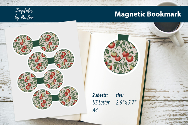 Rustic Botanical Reader Magnetic Bookmark Print and Cut