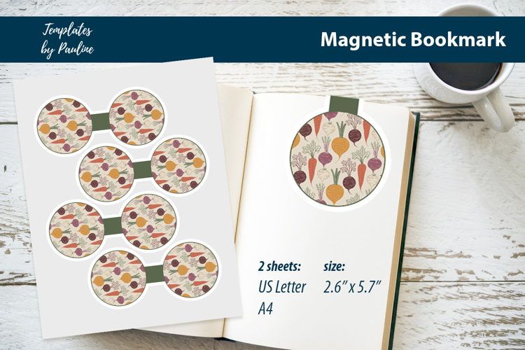 Minimal Root Vegetable Magnetic Bookmark Print and Cut