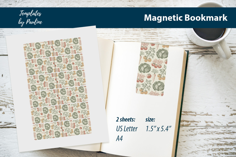 Cottagecore Root Vegetable Magnetic Bookmark Printable example image 1