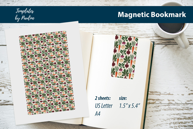 Scandinavian Vegetable Bookmark Printable example image 1