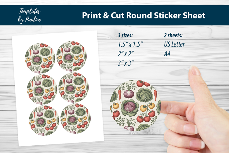 Cottagecore Packaging Stickers, Organic Farm Vegetable Label
