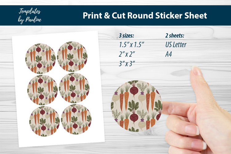 Minimal Packaging Stickers, Scandinavian Vegetable Labels example image 1