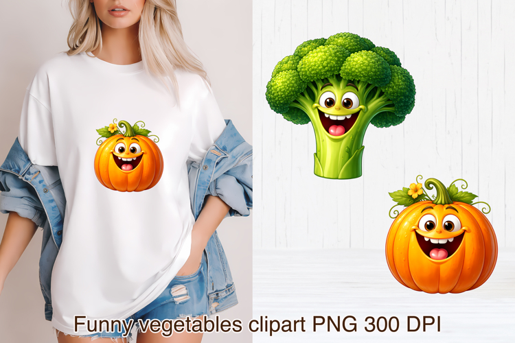 Funny vegetables sublimation | Funny food clipart PNG