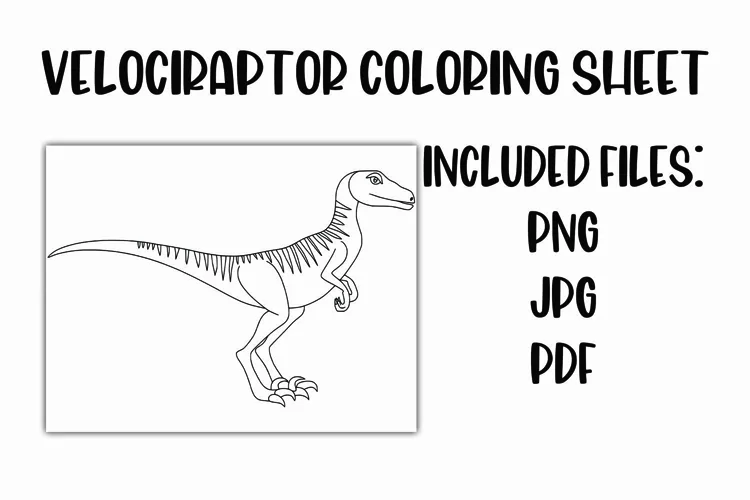Velociraptor Dinosaur Coloring Sheet
