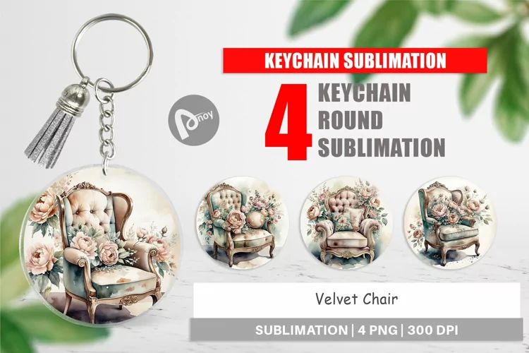Keychain Velvet Chair