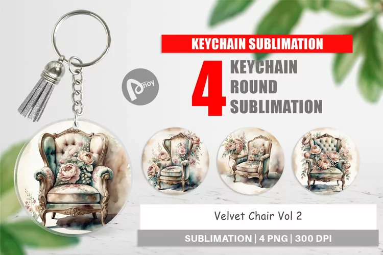 Keychain Velvet Chair