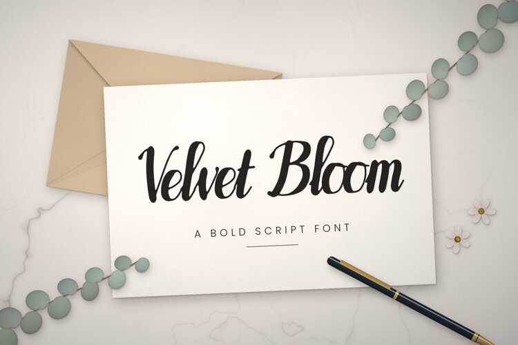 Velvet Bloom Bold Brush Script Font example image 1