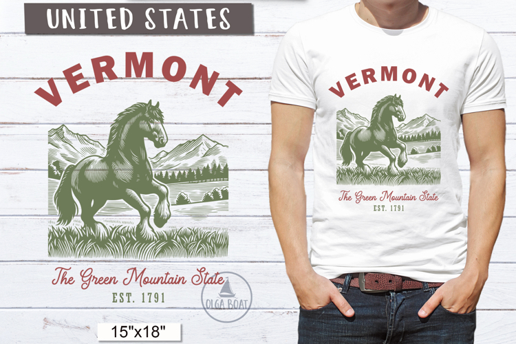Vermont PNG | Vintage United States Sublimation