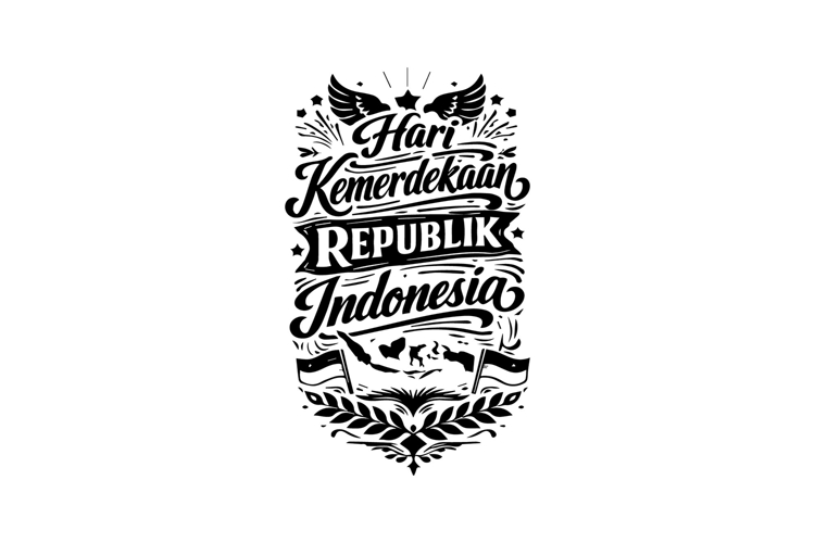 Vertical Black and White Indonesian Independence Day Letteri