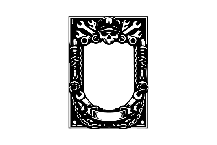 Vertical Black and White Mechanic Frame Art Design