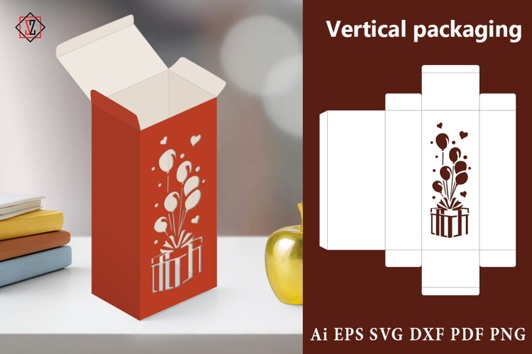 Vertical gift box template