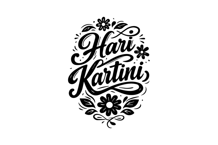 Vertical Hari Kartini Hand Lettering Typography Design