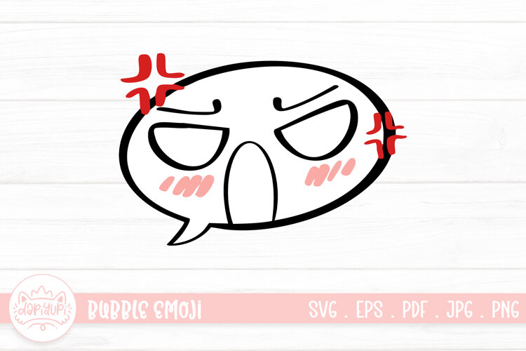 Very Angry Bubble Emoji Character Illustration example image 1