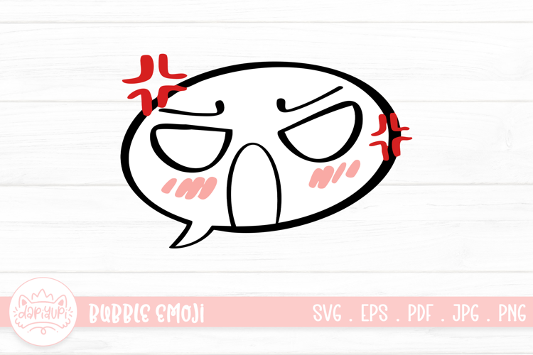 Very Angry Bubble Emoji Character Illustration
