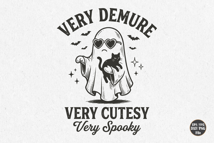 Very Demure Very Cutesy Very Spooky SVG, Halloween Ghost