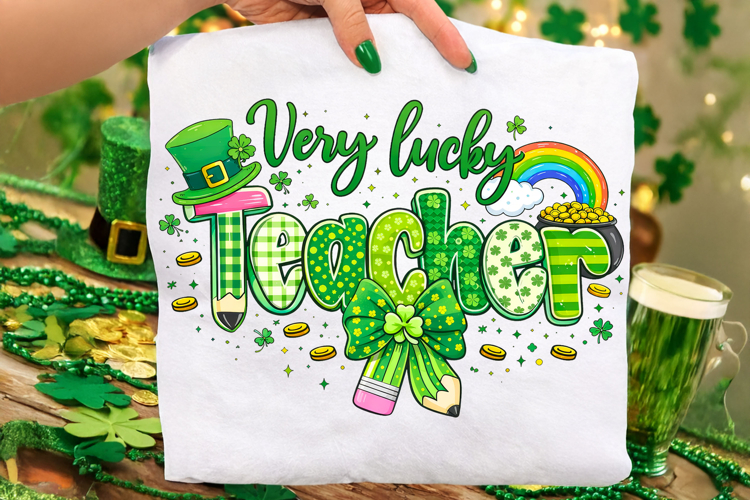 Very Lucky Teacher St Patricks Day PNG, Lucky Teacher PNG