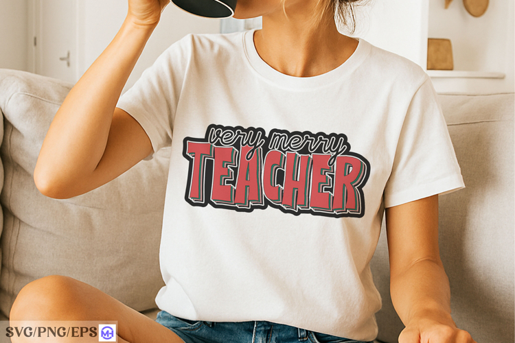 Very Merry Teacher Festive Teacher Christmas Shirt & Gift