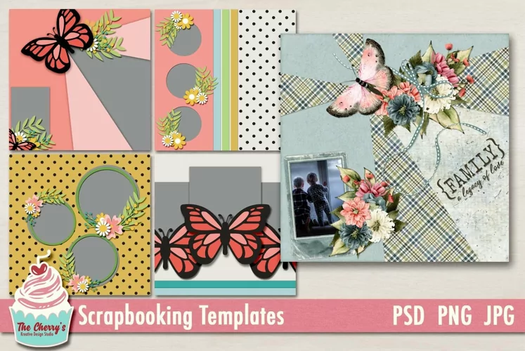 Very Vintage Digital Scrapbooking Page Layout Templates