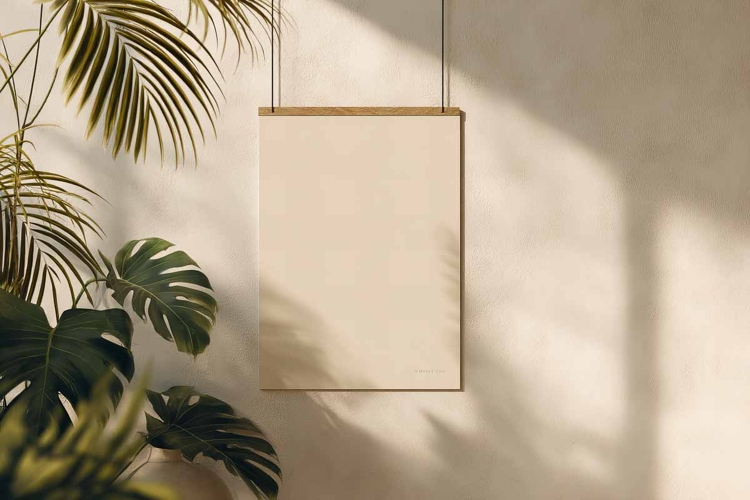 Blank poster frame mockup