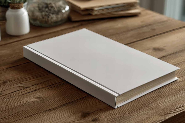 White book cover mockup minimalistic
