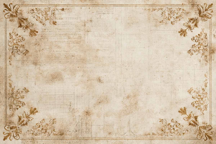 aged sheets of paper vintage frame