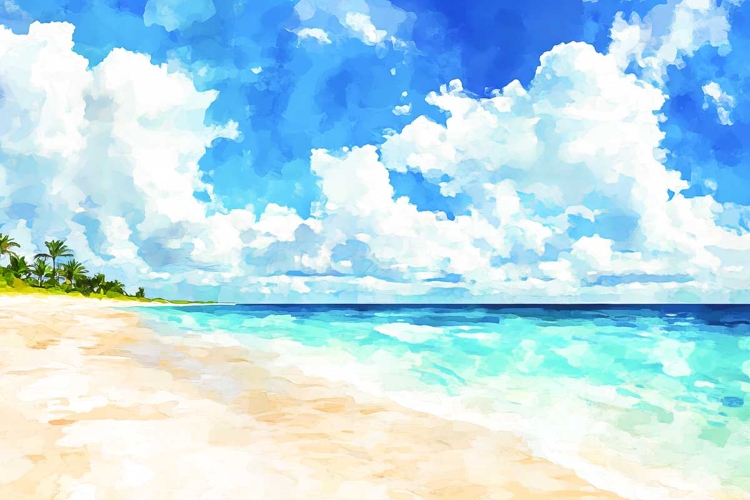 Abstract Beach Sea Watercolour paradise