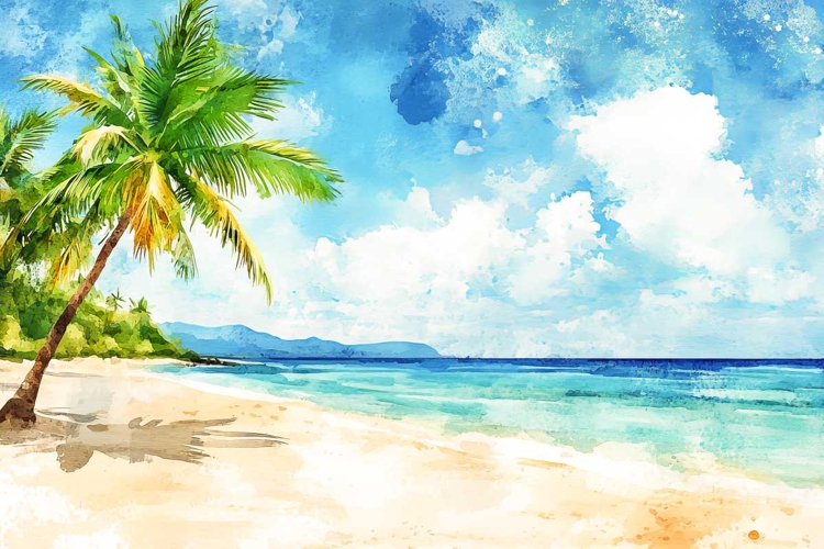 Watercolor Beach Clipart Image 18