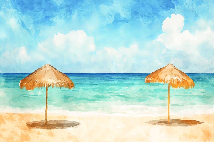 Watercolor Beach Clipart Image 16
