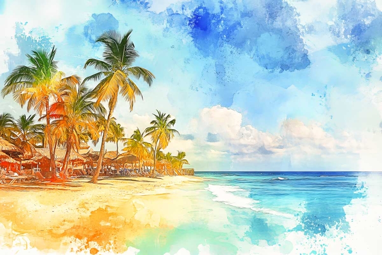 Watercolor Beach Clipart Image 12