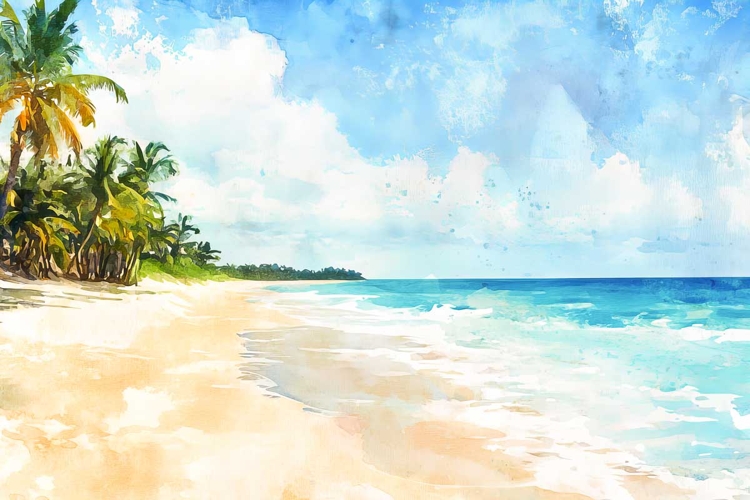 Watercolor Beach Clipart Image 11