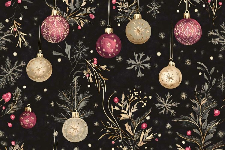 Christmas digital Pattern with ball