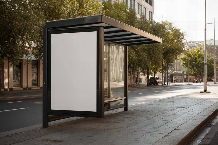 bus stop poster mockup