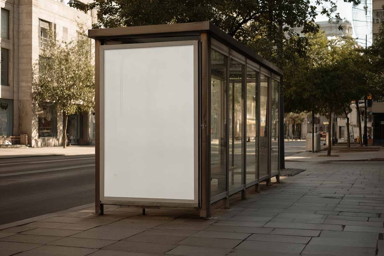 bus stop poster billboard mockup