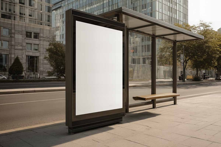 bus stop billboard mockup