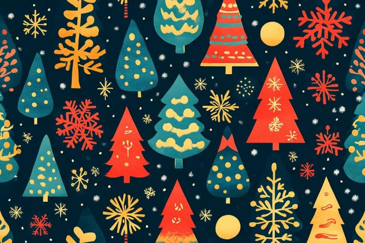 Christmas Pattern with Trees