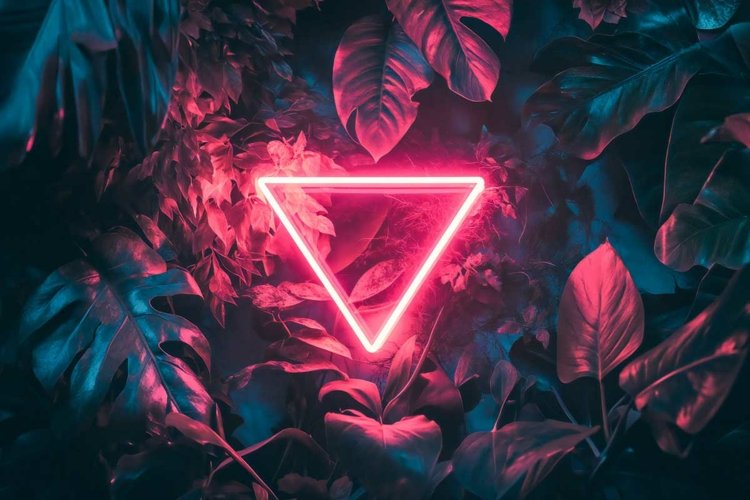 Triangle Frame in Neon Fluorescent Light