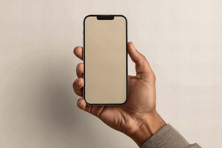 mobile phone mockup in hand