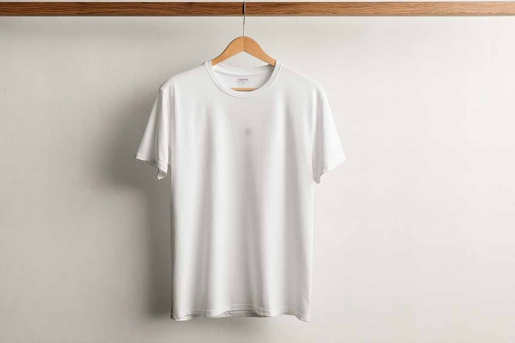 White T-shirt on a white background