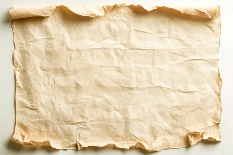 old Sheet of paper on a white background.