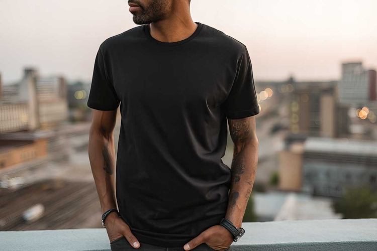 Plain Black T-shirt Mockup