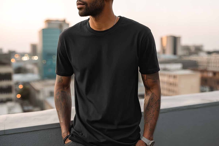 Plain Black T-shirt Mockup