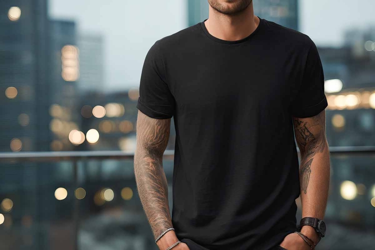 Plain Black T-shirt Mockup