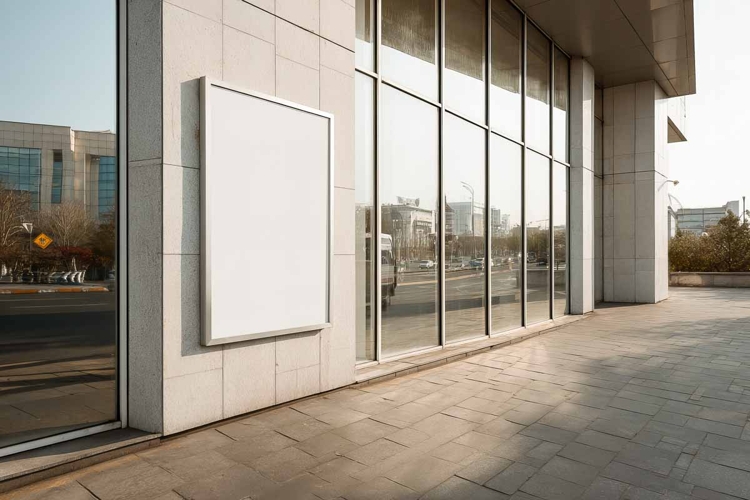 Blank White Poster Outside