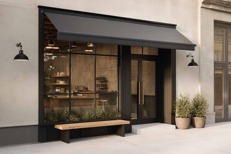 glass office storefront mockup