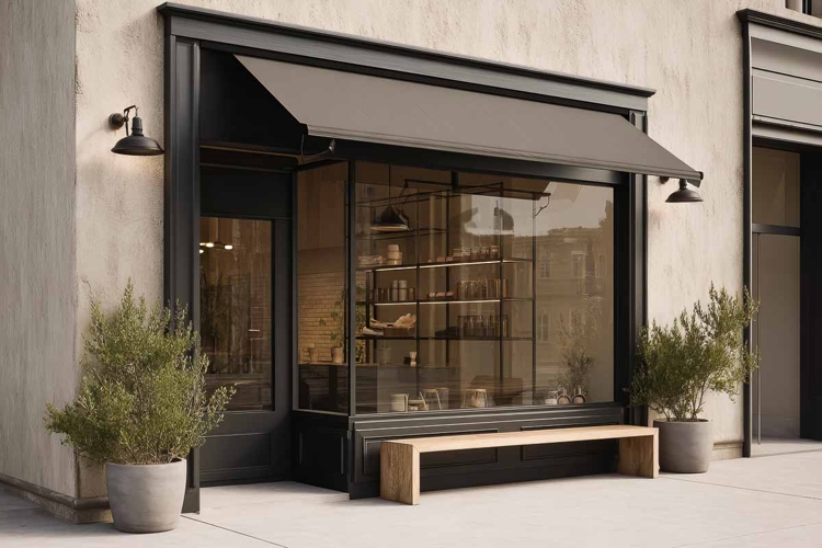 glass office storefront mockup