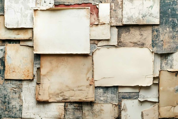 collage of old sheets of paper