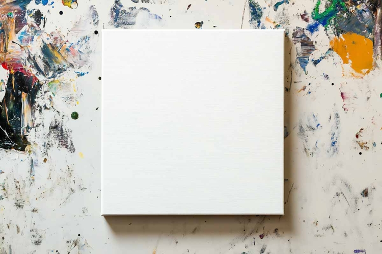 Art White Canvas Mockup