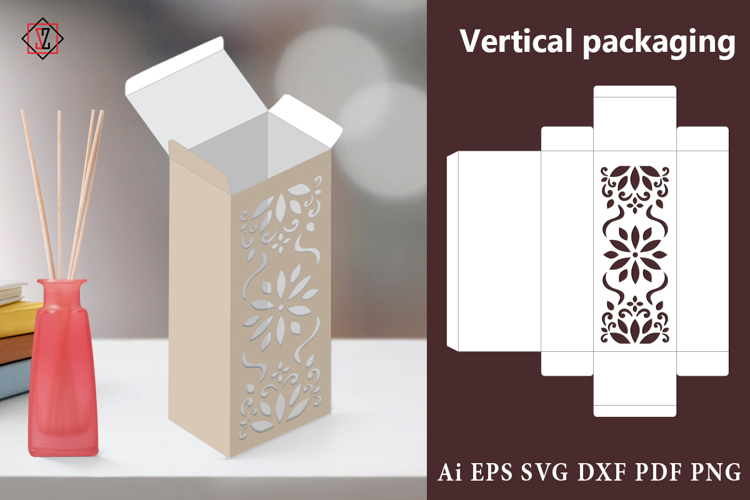 Veterinary packaging template with a cut-out pattern